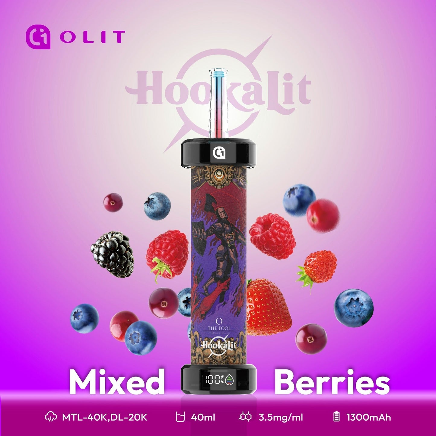 Hookalit 40000 Puffs 3.5mg 40ml 1300mAh Battery