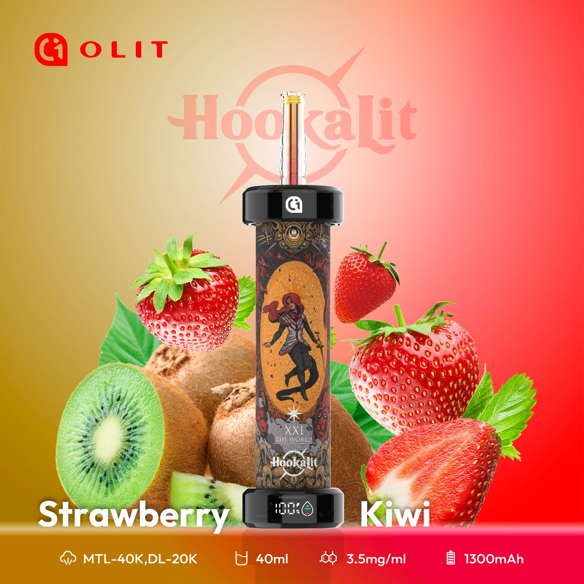 Hookalit 40000 Puffs 3.5mg 40ml 1300mAh Battery