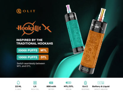 Hookalit X 20000 Puffs 22ml 3.5mg 800mAh Disposable