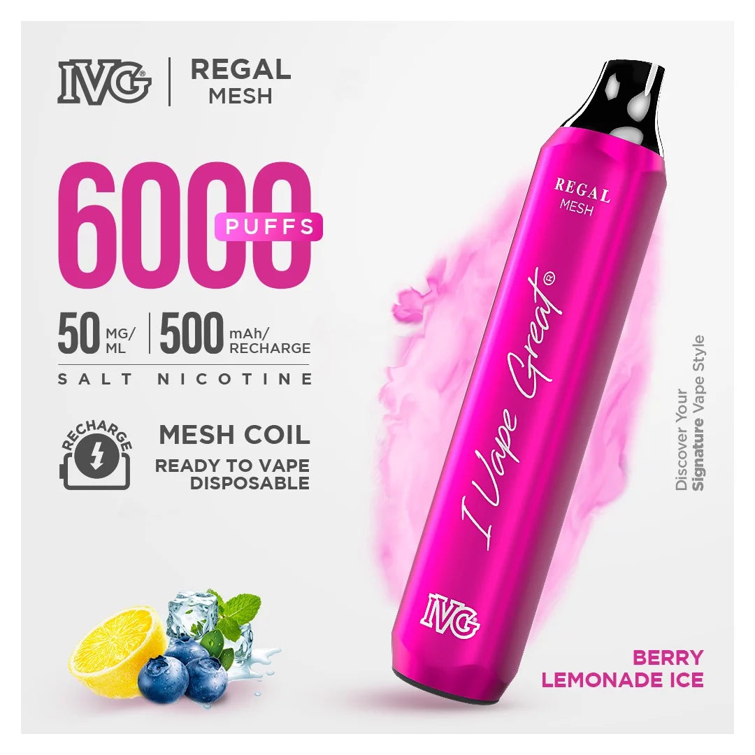 Ivg Regal Berry Lemonade Ice 50mg 6000Puffs 500mAh