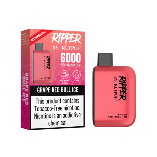 Ripper By Rufpuf Grape Red Bull Ice 5% 6000Puffs Disposable