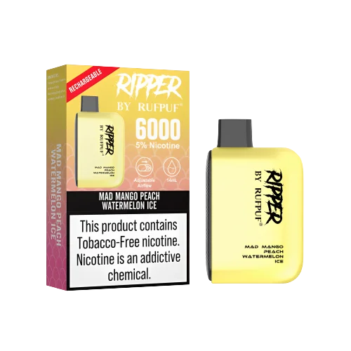 Ripper By Rufpuf Mango Peach Watermelon Ice 5% 6000Puffs Disposable