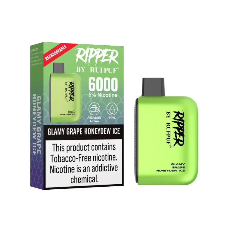 Ripper By Rufpuf Grape Honeydew Ice 5% 6000Puffs Disposable