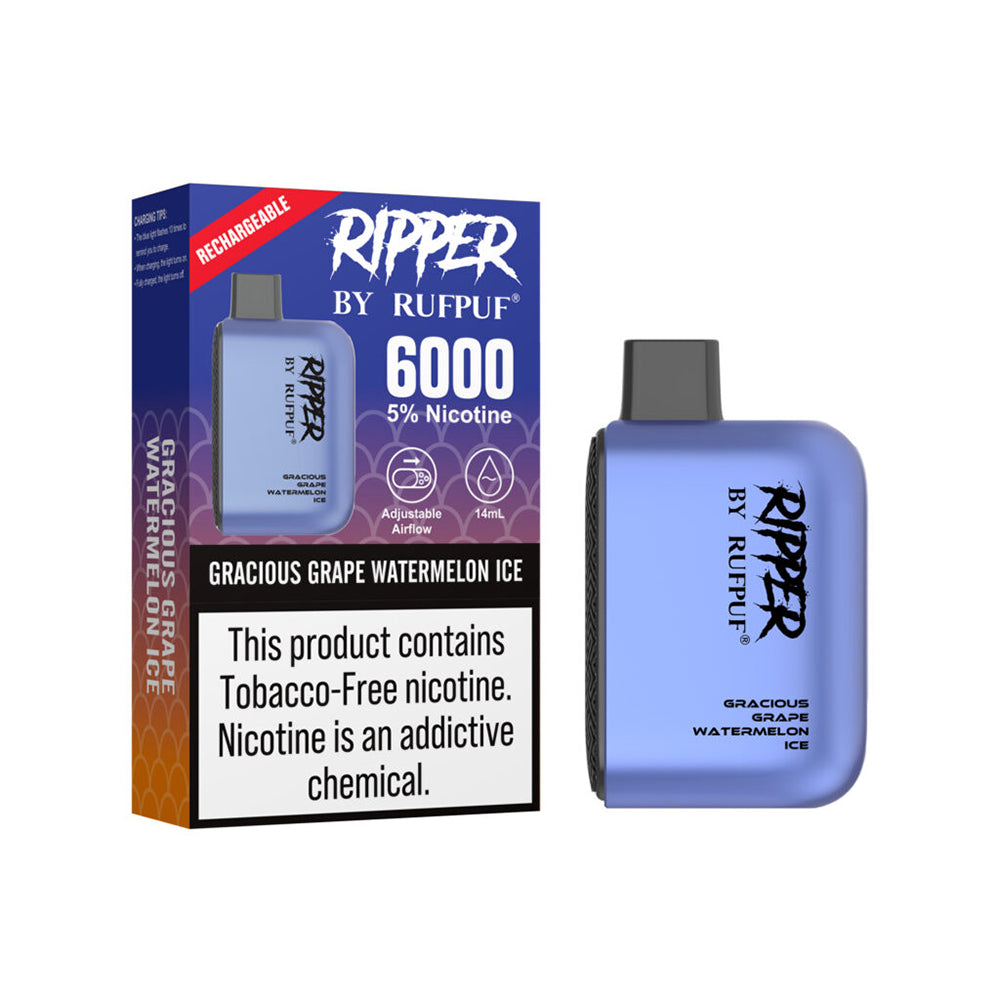 Ripper By Rufpuf Grape Watermelon Ice 5% 6000Puffs Disposable