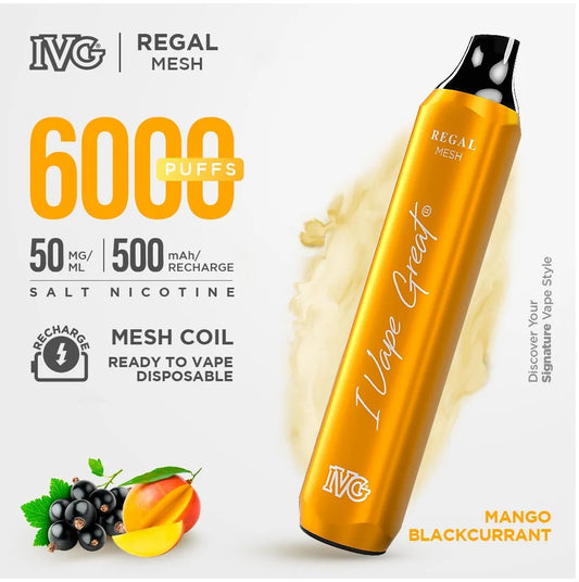 Ivg Regal Mango Blackcurrant 50mg 6000Puffs 500mAh