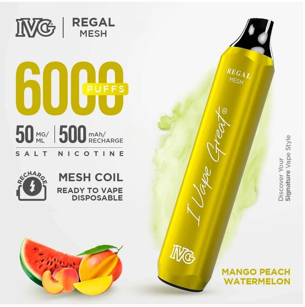 Ivg Regal Mango Peach Watermelon 50mg 6000Puffs 500mAh