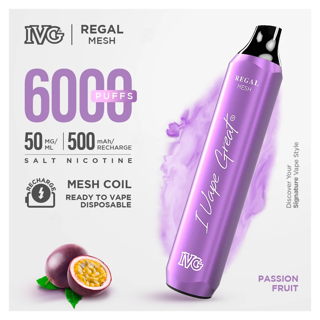 Ivg Regal Passion Fruit 50mg 6000Puffs 500mAh