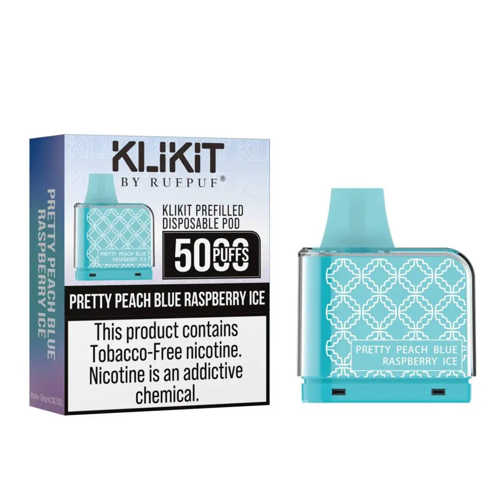 Klikit Pretty Peach Blue Raspberry Ice Prefilled Disposable Pod 50mg 5000Puffs