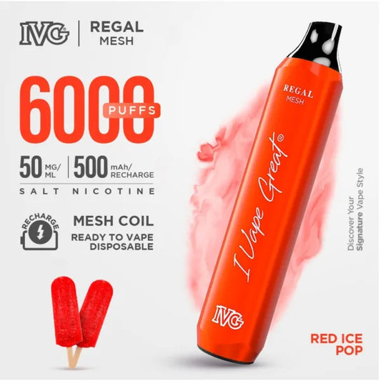 Ivg Regal Red Ice Pop Ice 50mg 6000Puffs 500mAh