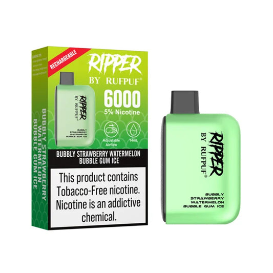 Ripper By Rufpuf Strawberry Watermelon Bubblegum Ice 5% 6000Puffs Disposable