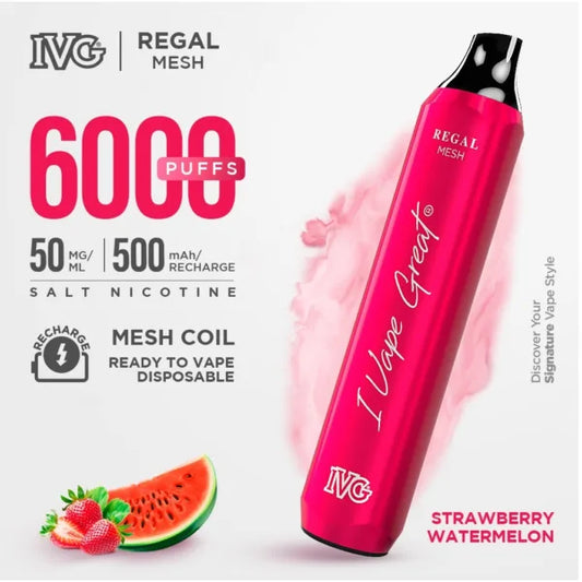 Ivg Regal Strawberry Watermelon Ice 50mg 6000Puffs 500mAh