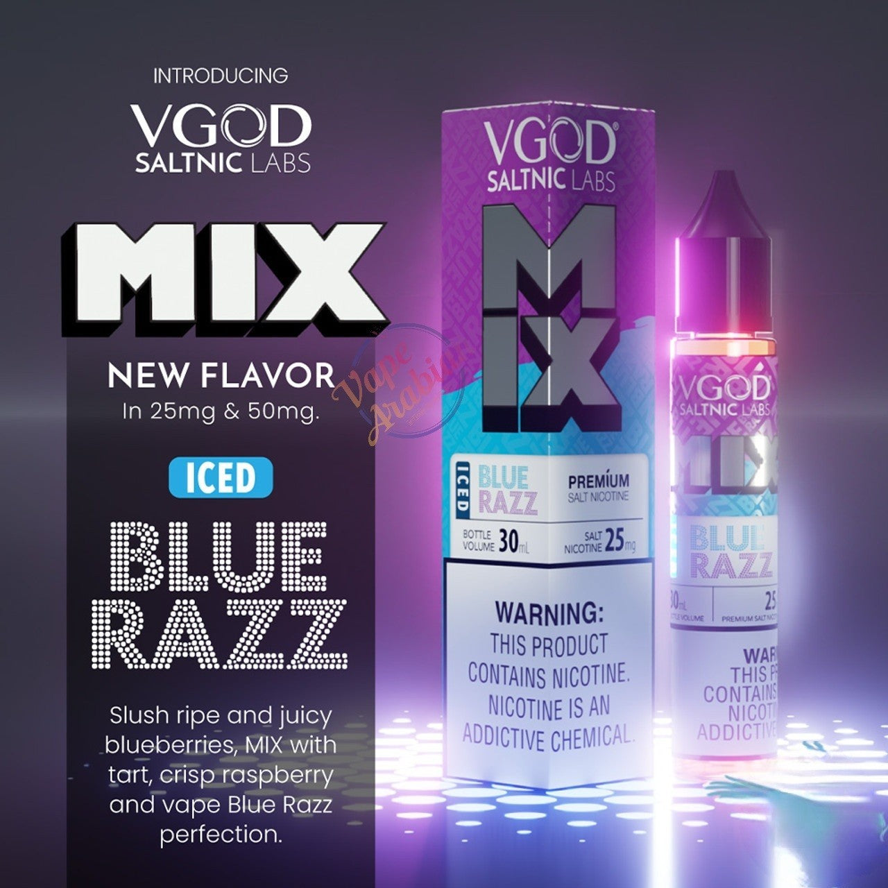 Vgod Blue Razz Iced Mix Series New Arrival 25mg 30ml