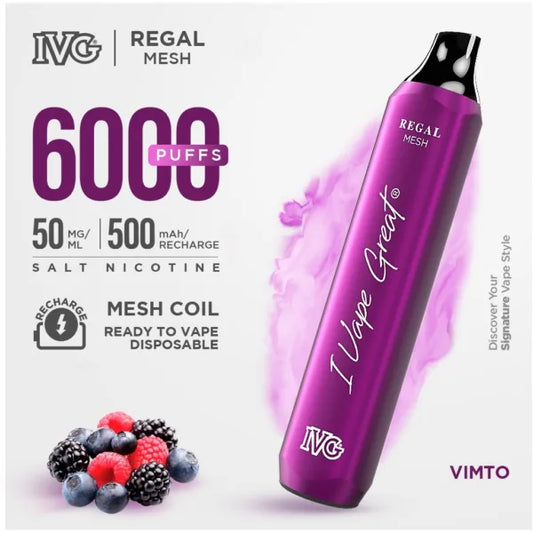 Ivg Regal Vimto 50mg 6000Puffs 500mAh