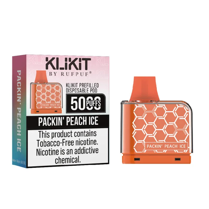 Klikit Packin' Peach Ice Prefilled Disposable Pod 50mg 5000Puffs