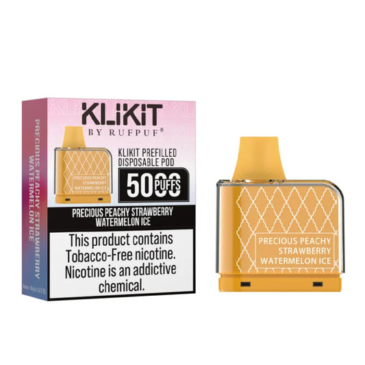 Klikit Precious Peachy Strawberry Watermelon Ice Prefilled Disposable Pod 50mg 5000Puffs